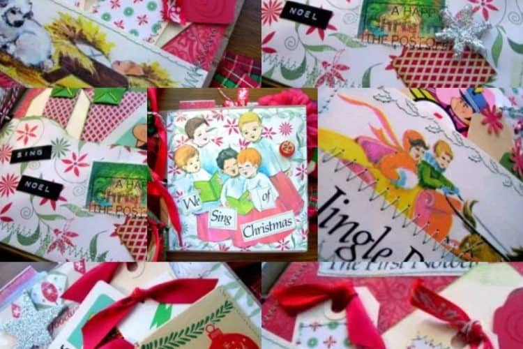 Christmas paper bag album collage | DuctTapeAndDenim.com