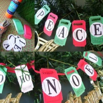 How to Make a Merry Christmas Garland from Blank Tickets