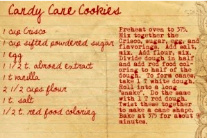 candy cane cookies recipe card