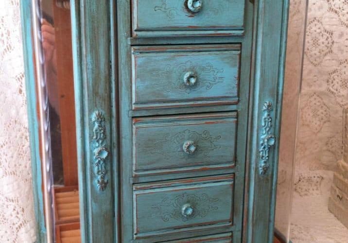 turquoise jewelry cabinet SQUARE