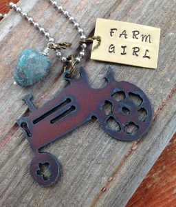 Turquoise vs Howlite ~ Turquoise nugget on our rustic Farm Girl Tractor necklace | DuctTapeAndDenim.com