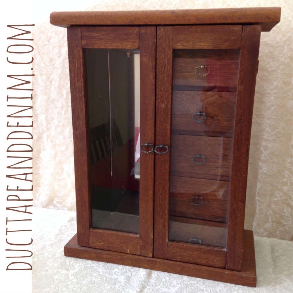 Handmade wooden jewelry cabinet | DuctTapeAndDenim.com