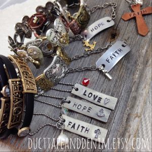 Faith Hope Love Bracelets and Necklaces in Mixed Metals | DuctTapeAndDenim.com
