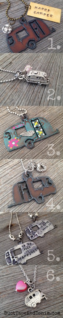 Happy camper necklaces by Duct Tape and Denim | DuctTapeAndDenim.com