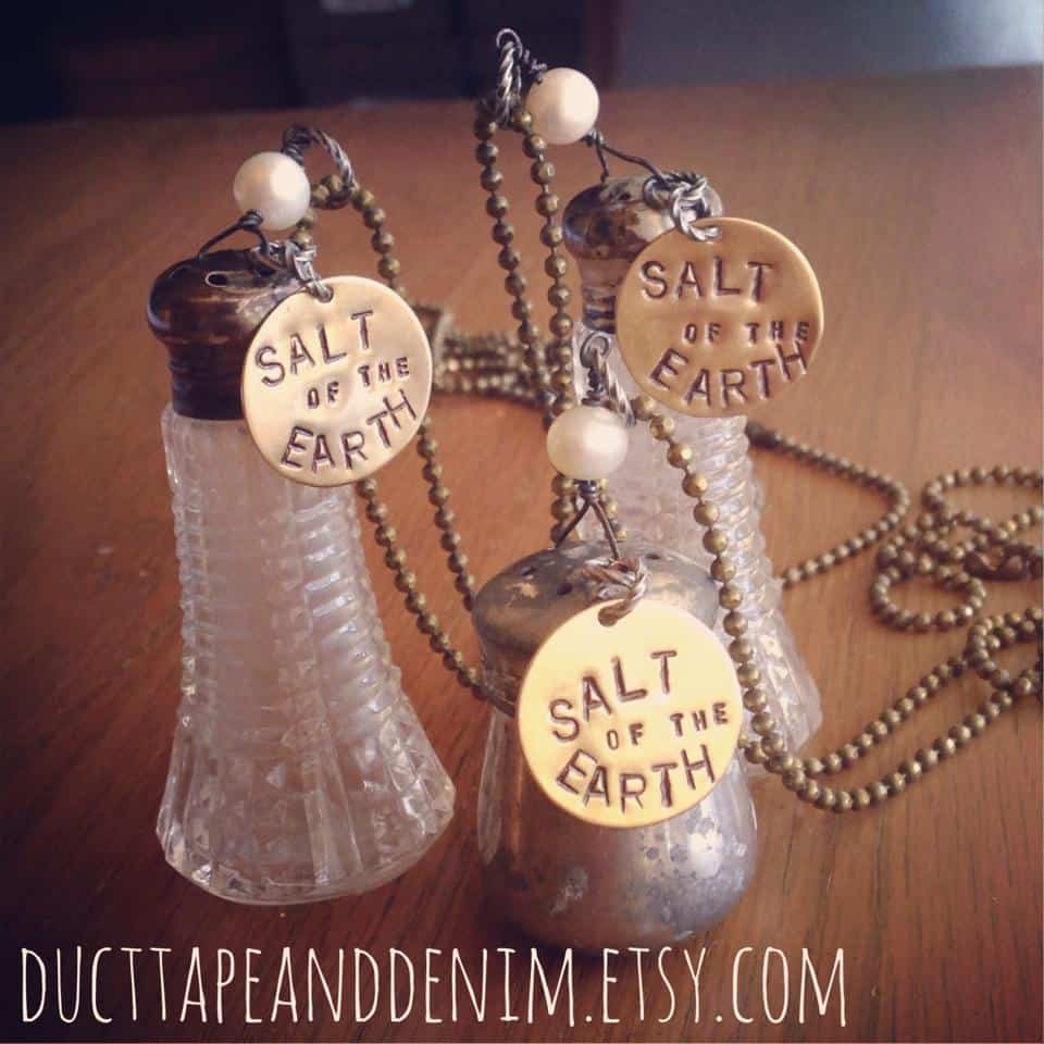 Salt of the Earth Necklaces, upcycled jewelry. | DuctTapeAndDenim.com