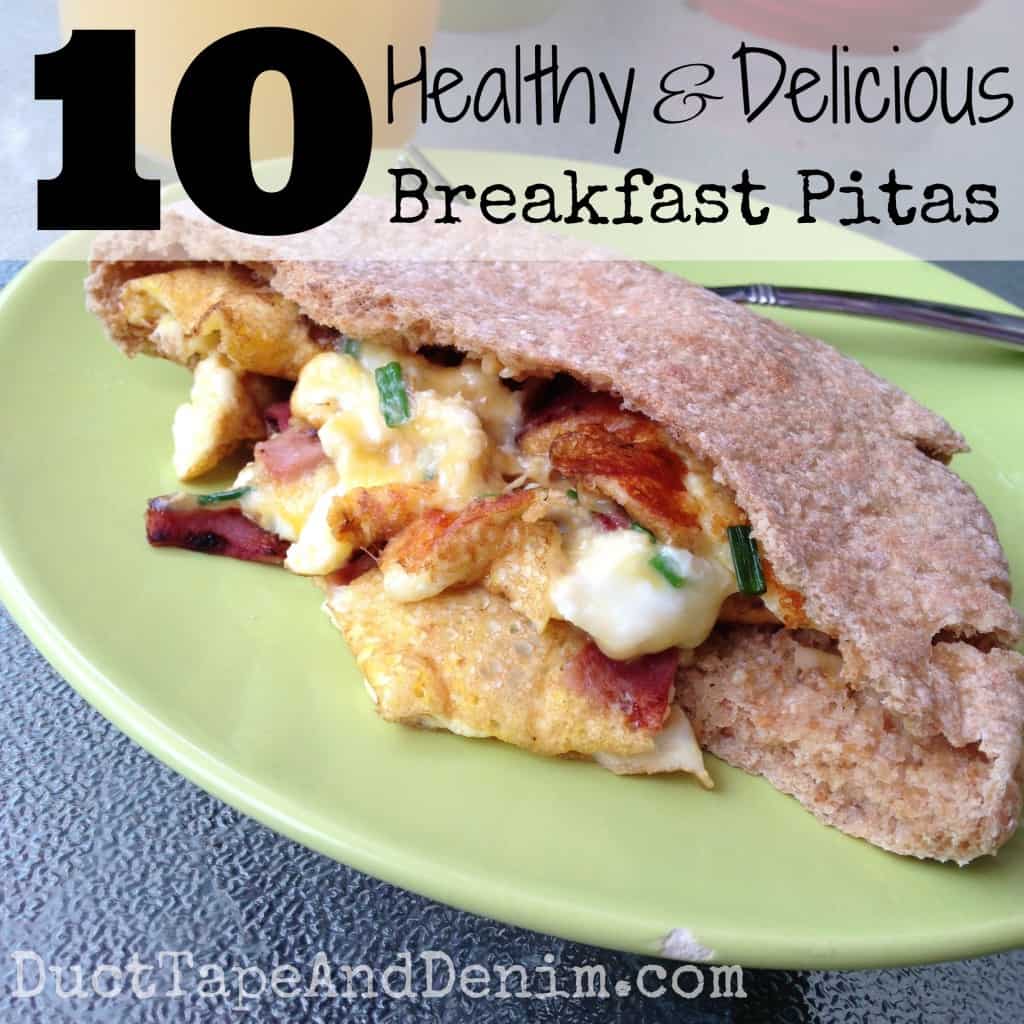 10 ideas for healthy delicious breakfast pitas | DuctTapeAndDenim.com