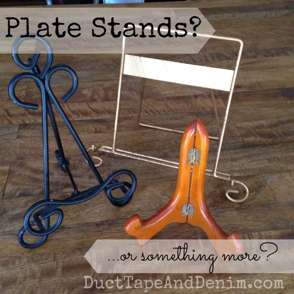 Plate stands... or something more? Now they're ipad and iphone stands! | DuctTapeAndDenim.com