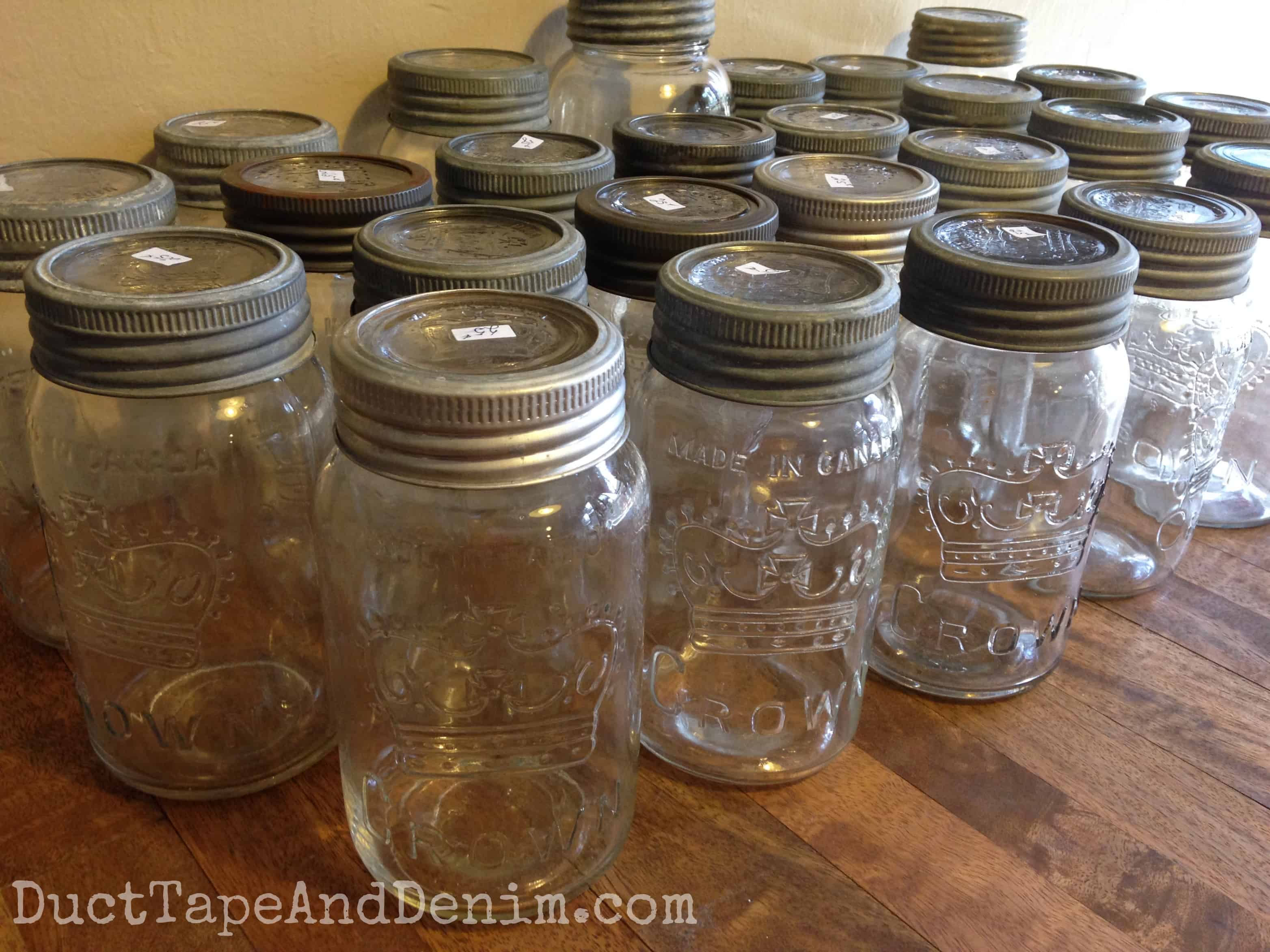 Vintage Crown canning jars from Canada. 