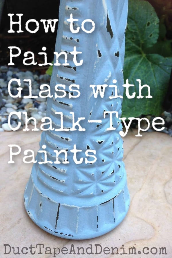 How to Paint Glass with Chalk Paint Duct Tape and Denim