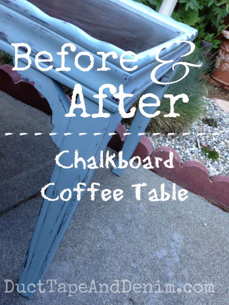 Before and after chalkboard coffee table | DuctTapeAndDenim.com