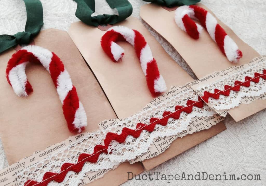 Candy cane Christmas gift tags
