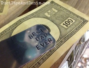 BEST DAD EVER Hand-stamped money clip | DuctTapeAndDenim.com