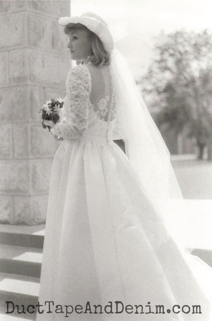 My Wedding Dress. I made this myself for our wedding in 1986 | DuctTapeAndDenim.com