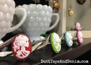 Skull cameo cuff bracelets at Paris Flea Market | DuctTapeAndDenim.com