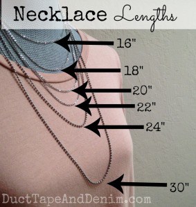 Helpful infographic photo for finding necklace lengths | DuctTapeAndDenim.com