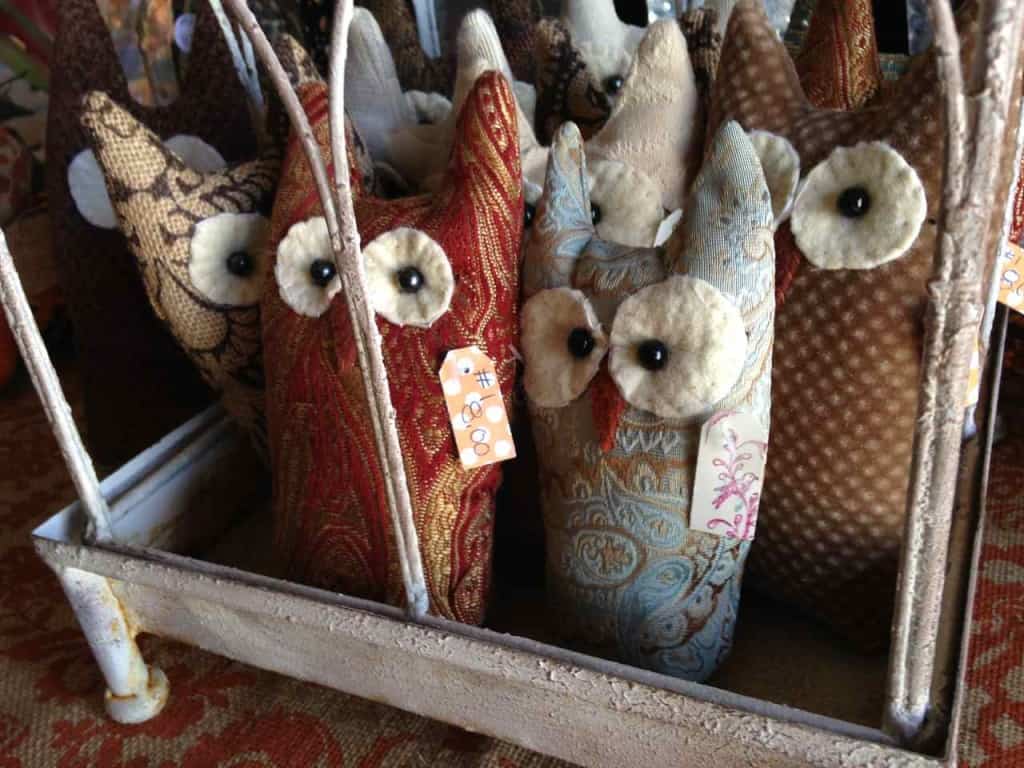 Stuffed owls at Almond Blossom Barn Boutique | DuctTapeAndDenim.com