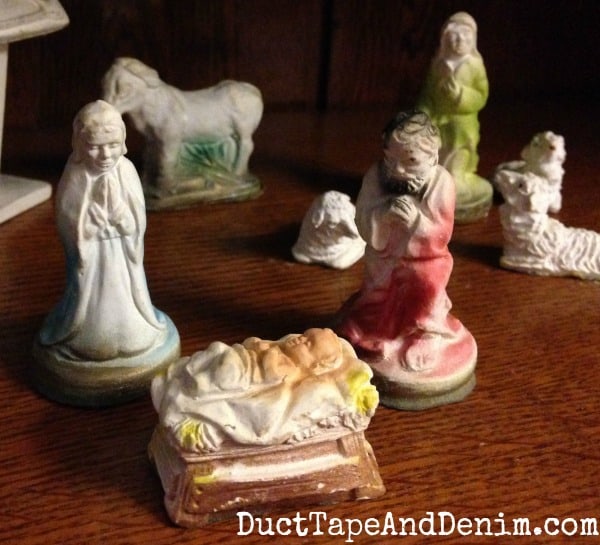 Another vintage nativity scene I found at a thrift store | DuctTapeAndDenim.com