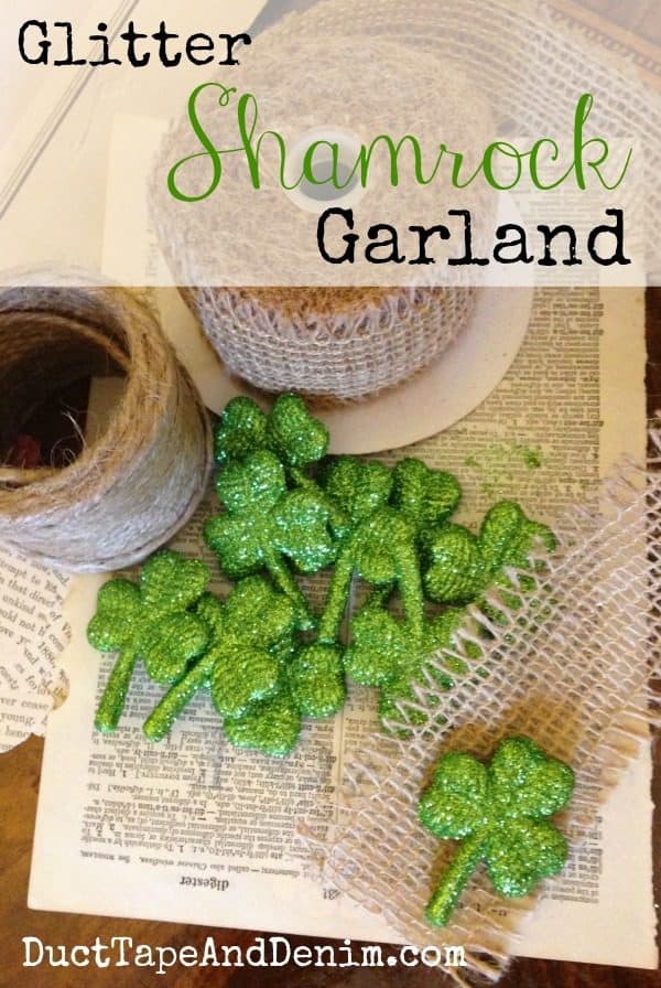 DIY glitter shamrock garland tutorial