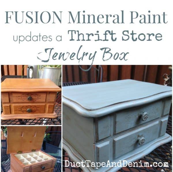 Fusion Mineral Paint updates a thrift store jewelry box. | DuctTapeAndDenim.com