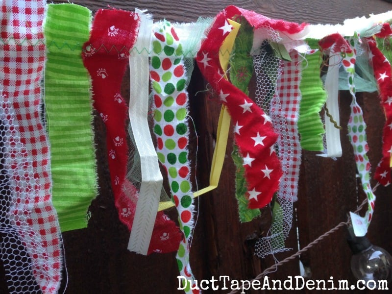 Scrap Fabric Christmas Garland