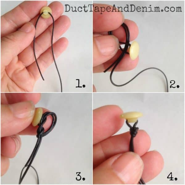 Steps to make my wood bead leather bracelet, DIY tutorial | DuctTapeAndDenim.com