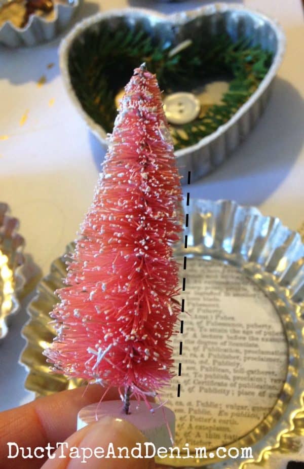 Cut off the back of the Christmas tree so it lays flat | DuctTapeAndDenim.com