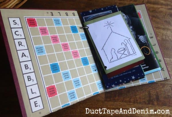 Inside one of my Scrabble Christmas card albums | DuctTapeAndDenim.com