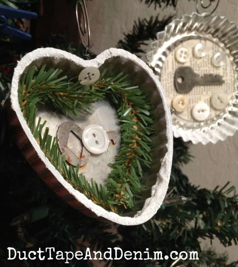 How to Make Unique Vintage Tart Tin Christmas Ornaments from Thrift Store Finds