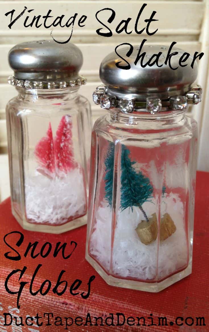 Vintage salt shaker snow globes for Christmas | DuctTapeAndDenim.com