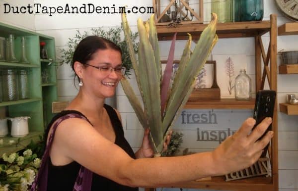 Selfie with an agave at Magnolia Market | DuctTapeAndDenim.com