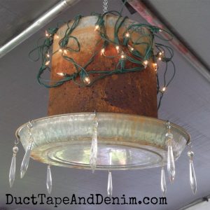 Farm girl chandelier made with chicken waterer | DuctTapeAndDenim.com