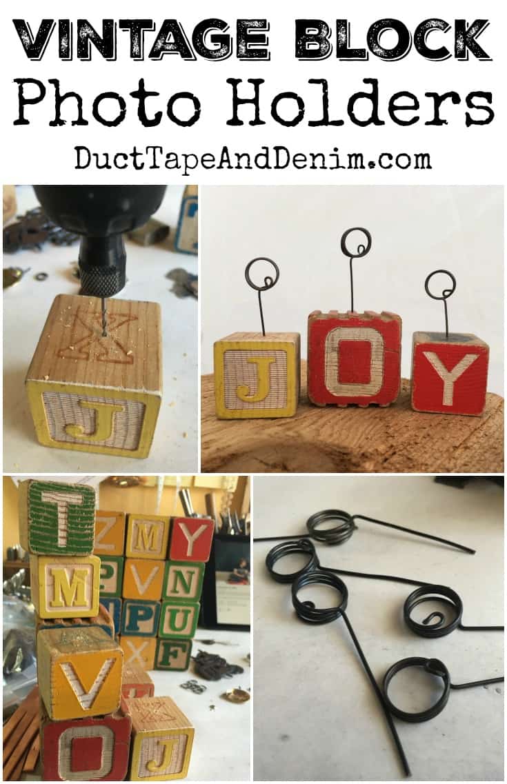 Vintage Wood Block Photo Holder Tutorial