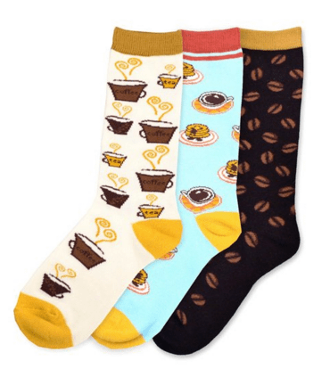 Gift guide for coffee lovers, coffee socks. More gift ideas for coffee lovers on DuctTapeAndDenim.com