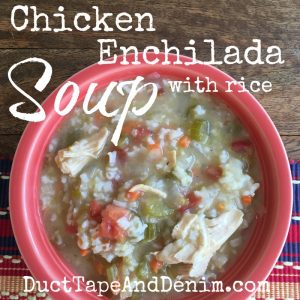 Chicken enchilada soup with rice recipe SQUARE | DuctTapeAndDenim.com