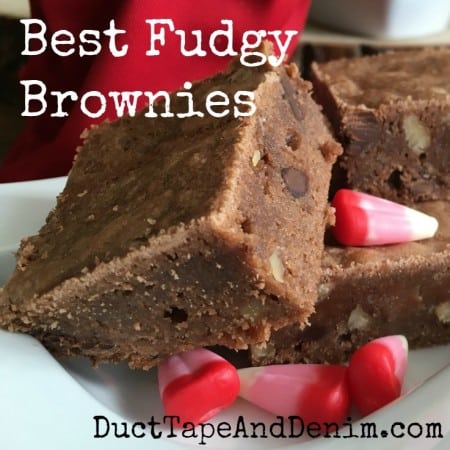 Best fudgy brownies recipe SQUARE on DuctTapeAndDenim.com