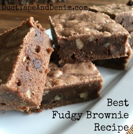 Our favorite fudgy brownie recipe on DuctTapeAndDenim.com