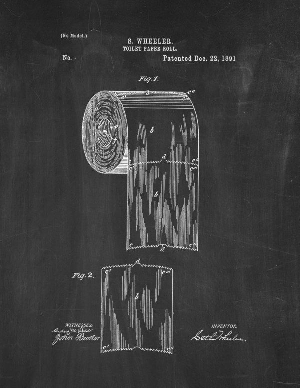 Toilet paper roll patent print ~ Gift ideas guide for Fixer Upper fans ~ DuctTapeAndDenim.com