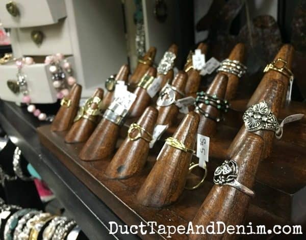 Rings on my shelf at Paris Flea Market | DuctTapeAndDenim.com