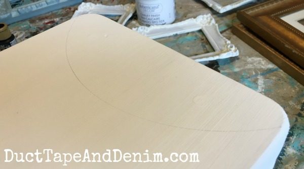 Pencil line for seam on my baseball stool | DuctTapeAndDenim.com