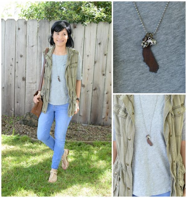 California Necklace styled for spring by Shannon of GamineStripes.com | DuctTapeAndDenim.com