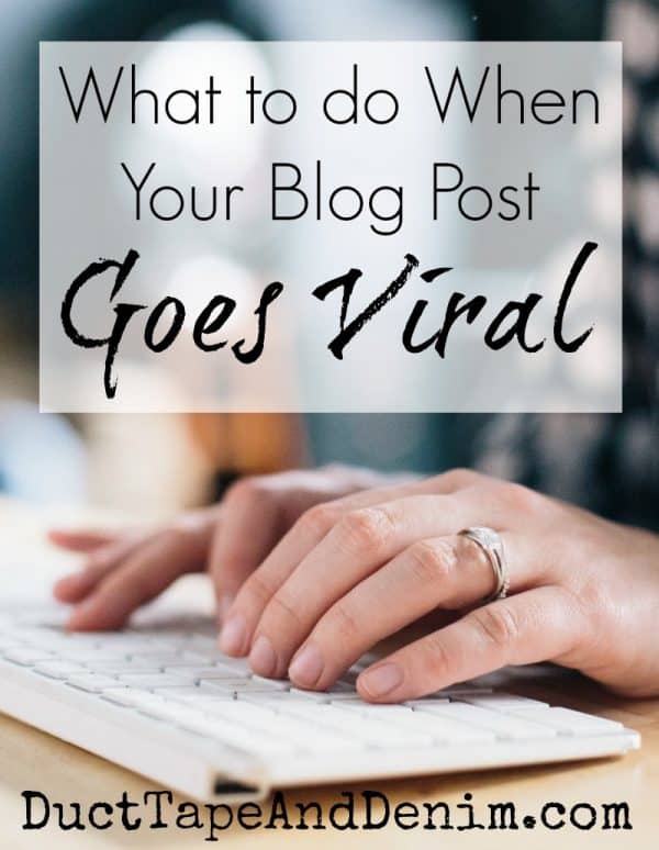What to do when your blog post goes viral | DuctTapeAndDenim.com
