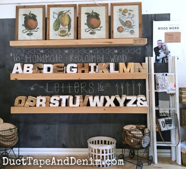 Handmade reclaimed wood letters at Harp Design Co | DuctTapeAndDenim.com