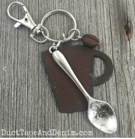 Coffee key ring available on DuctTapeAndDenim.etsy.com