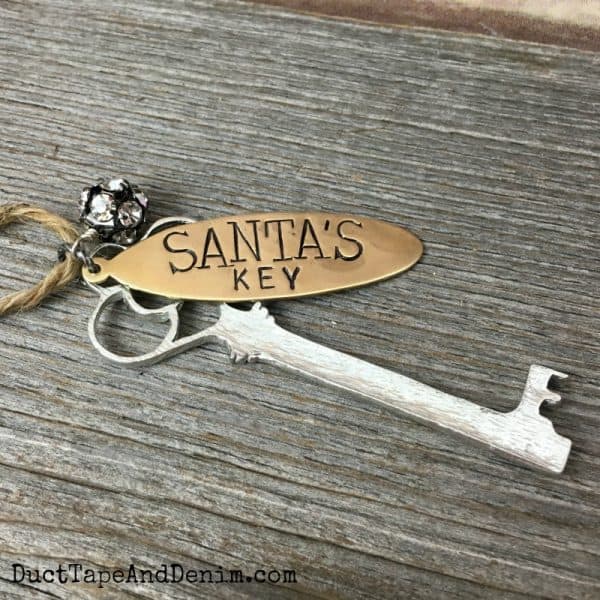 Santa's Key Christmas ornament available on DuctTapeAndDenim.etsy.com