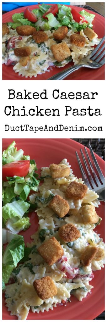 Baked Caesar chicken pasta recipe | DuctTapeAndDenim.com
