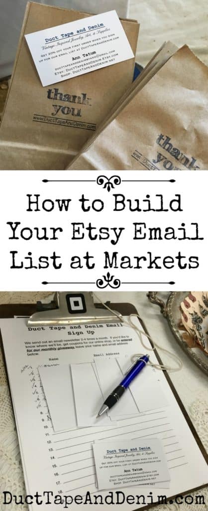 How to build your email list at vintage flea markets | DuctTapeAndDenim.com