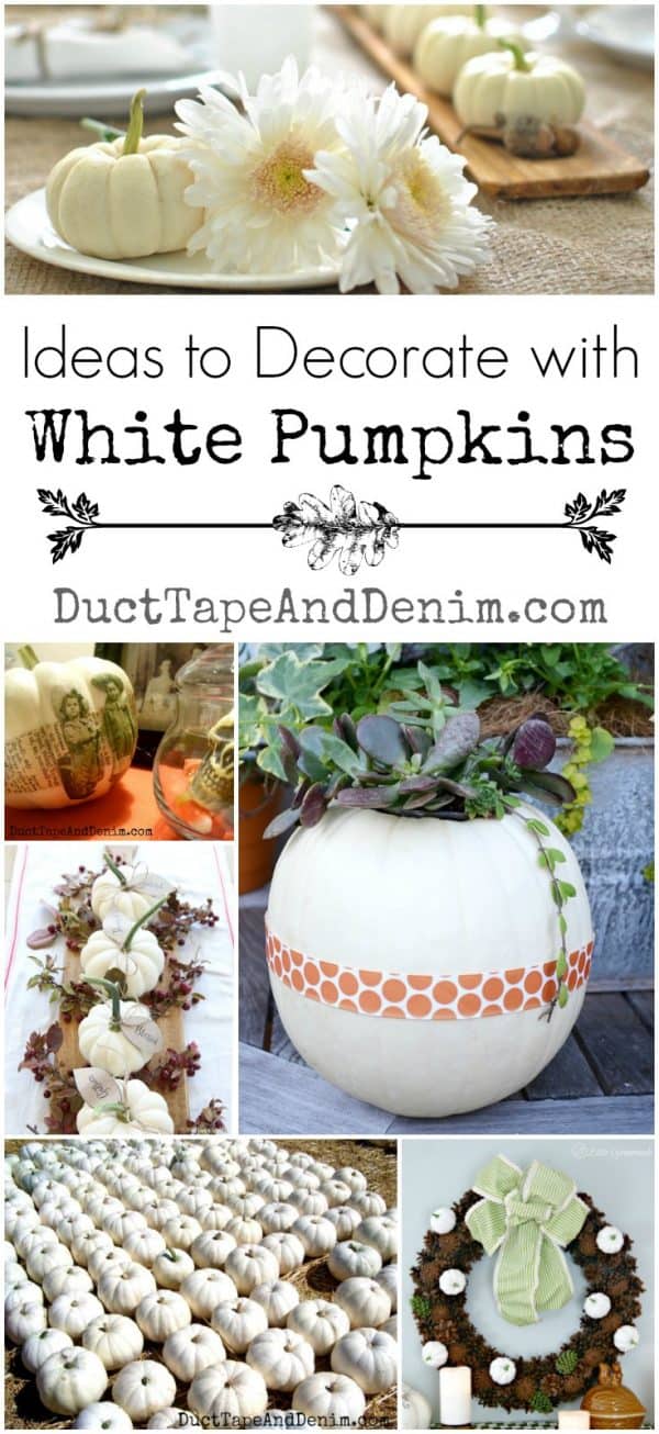 5 Easy Creative Ways To Decorate With White Pumpkins   How To Decorate With White Pumpkins. More Fall Decor Ideas On DuctTapeAndDenim.com  600x1306 