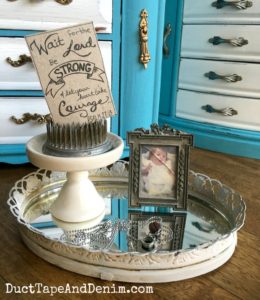 How to Paint a Vintage Vanity Mirror Tray