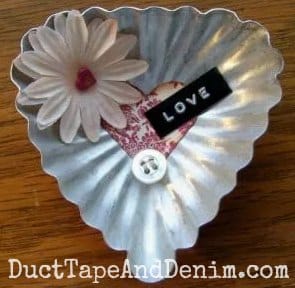 LOVE, vintage tart tin Valentine's Day magnet | DuctTapeAndDenim.com