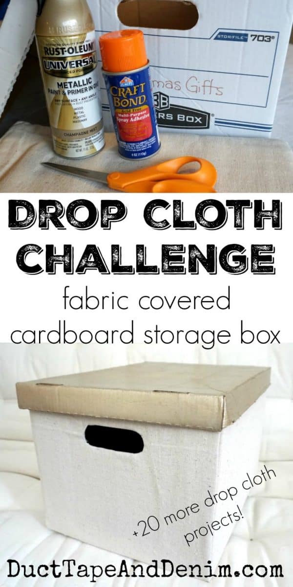 DIY Drop Cloth Fabric Covered Cardboard Box, a Cheap & Easy Storage ...